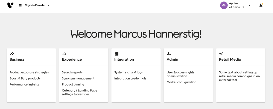 Campaign management welcome in Elevate screenshot