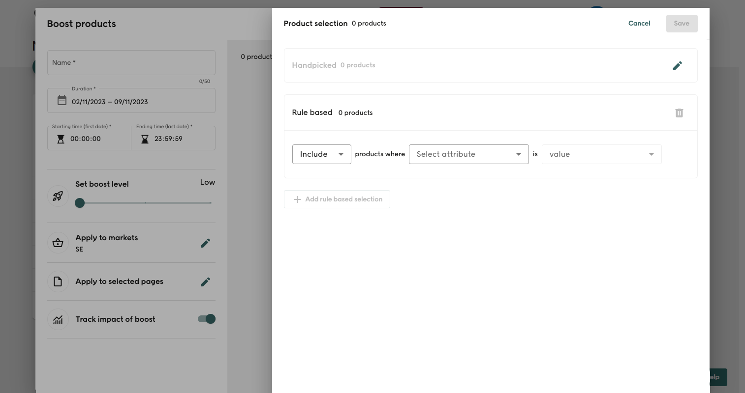 Boost rule based restriction view in Elevate screenshot