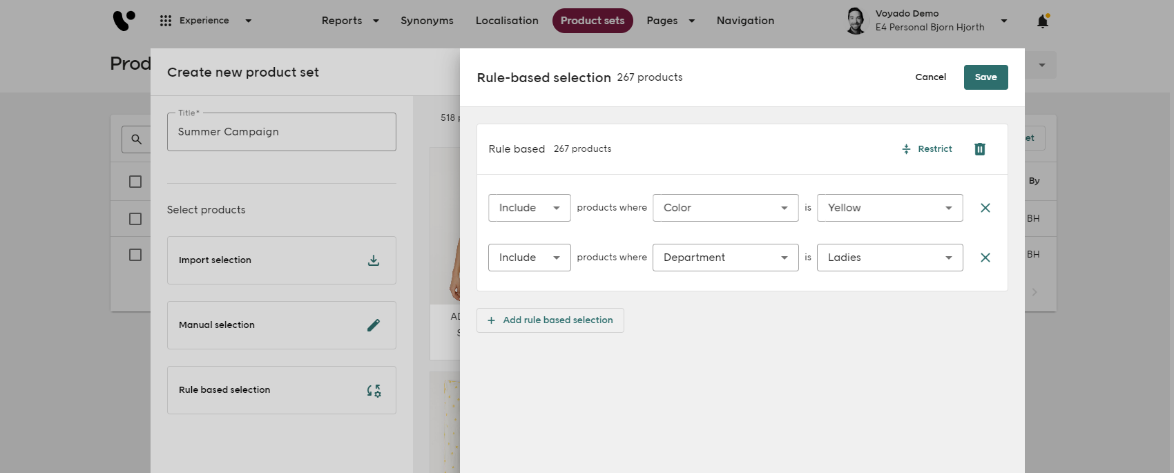 rule based selection screenshot