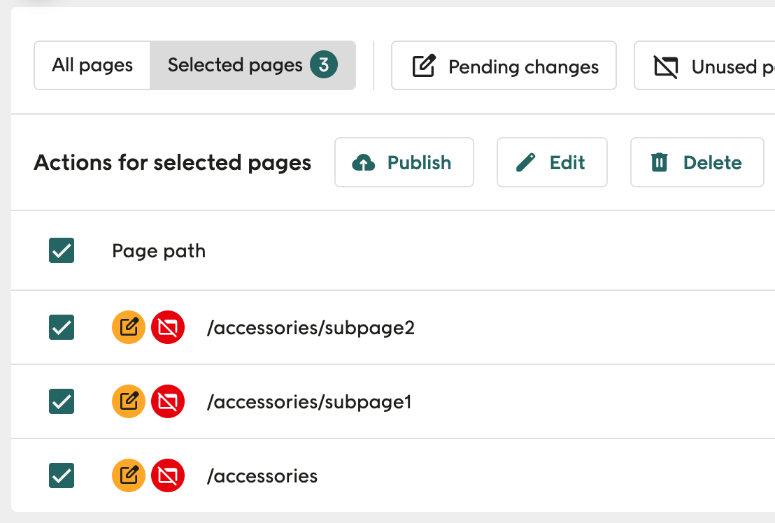 tree view selected pages 2 screenshot