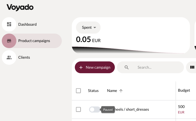 Create campaign overview in Elevate screenshot